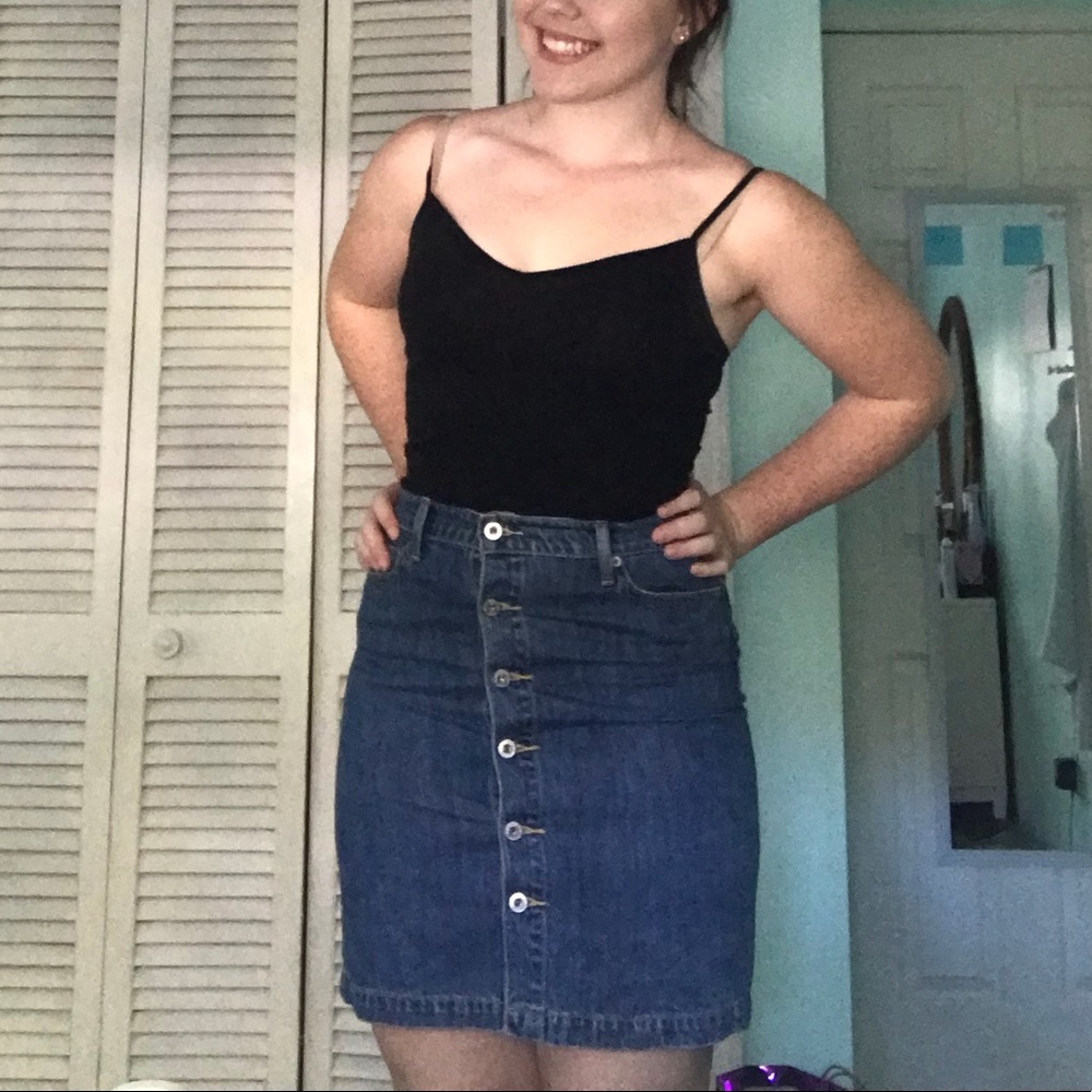 Vintage Lucky Brand High Waisted Button Up Skirt